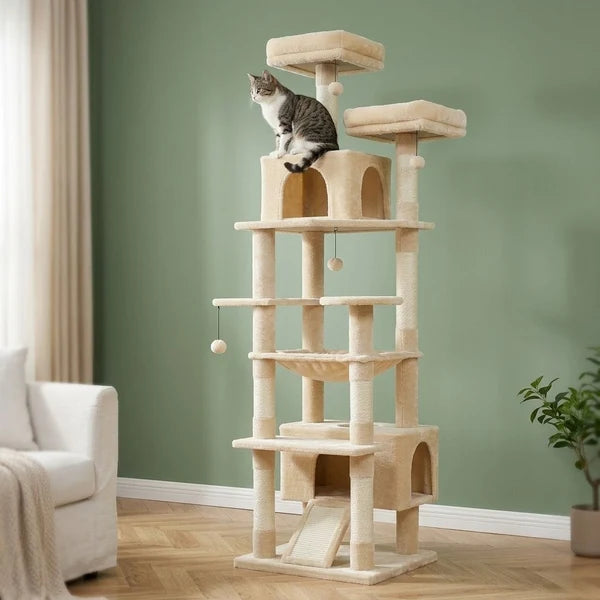XXL-Kratzbaum in Beige, 180 cm – Bok