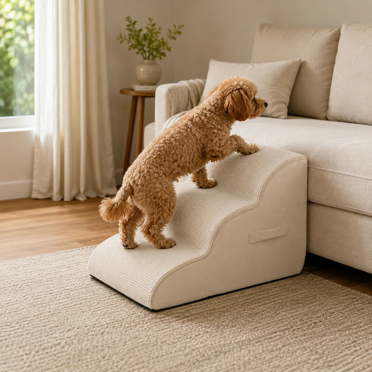 Hundetreppe aus Schaumstoff mit 3 Stufen – Trinn