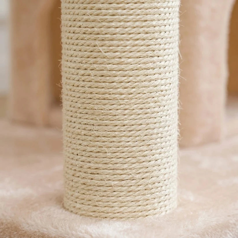 Großer Kratzbaum in Beige mit 5 Ebenen – Asp