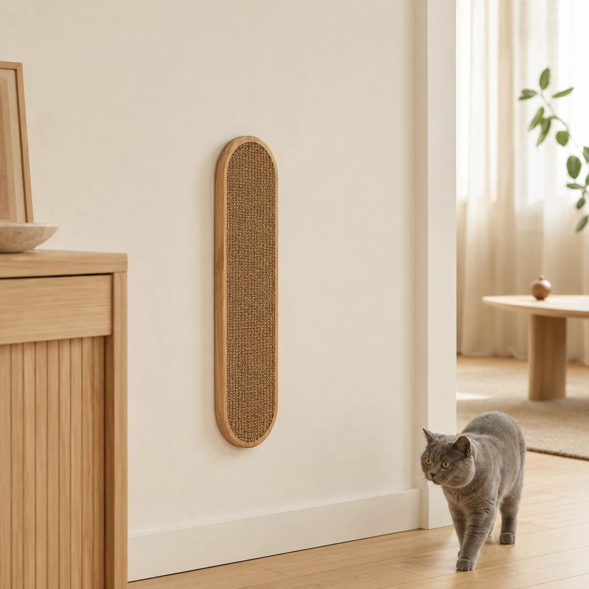 Wand-Kratzbrett aus Holz und Sisal – Ramme