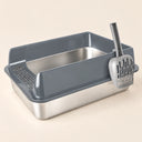 Edelstahl-Katzentoilette mit hohem Rand – Veya