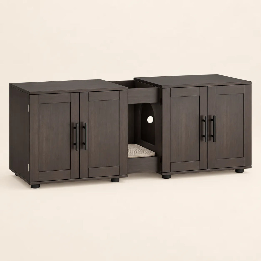 Zwei Fächer in einem Schrank