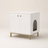 Katzentoilettenschrank in Weiß und Gold – Kube