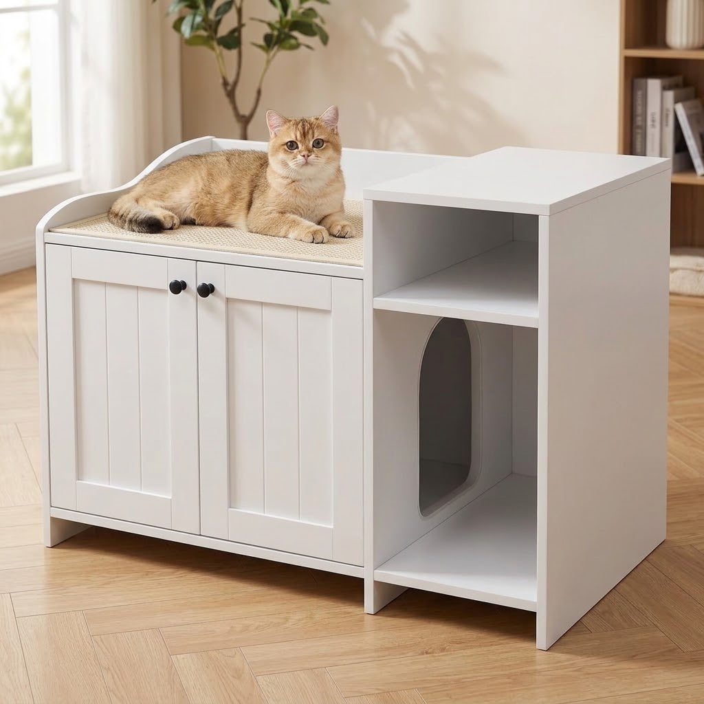 Katzentoilettenschrank Hylle – Detail des Katzeneingangs