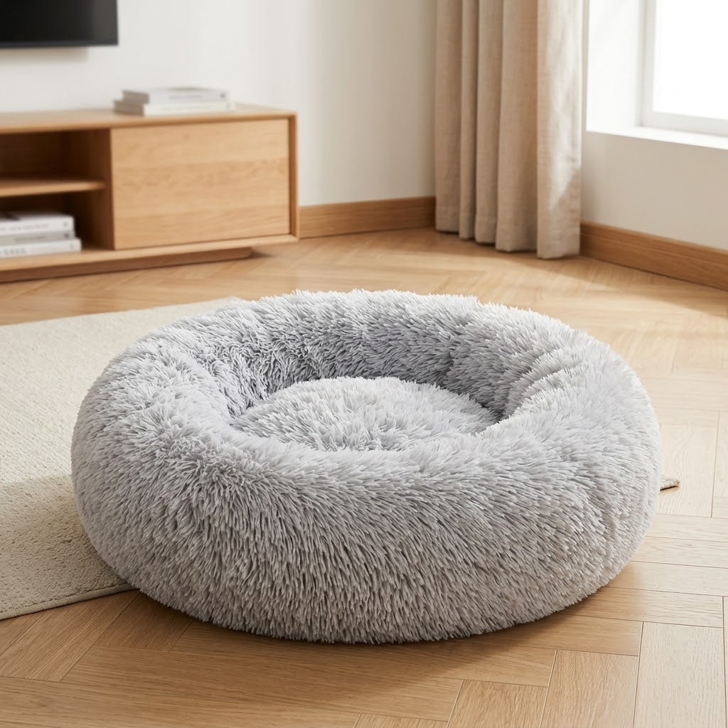 Donut-Katzenbett Dun in einem Wohnraum
