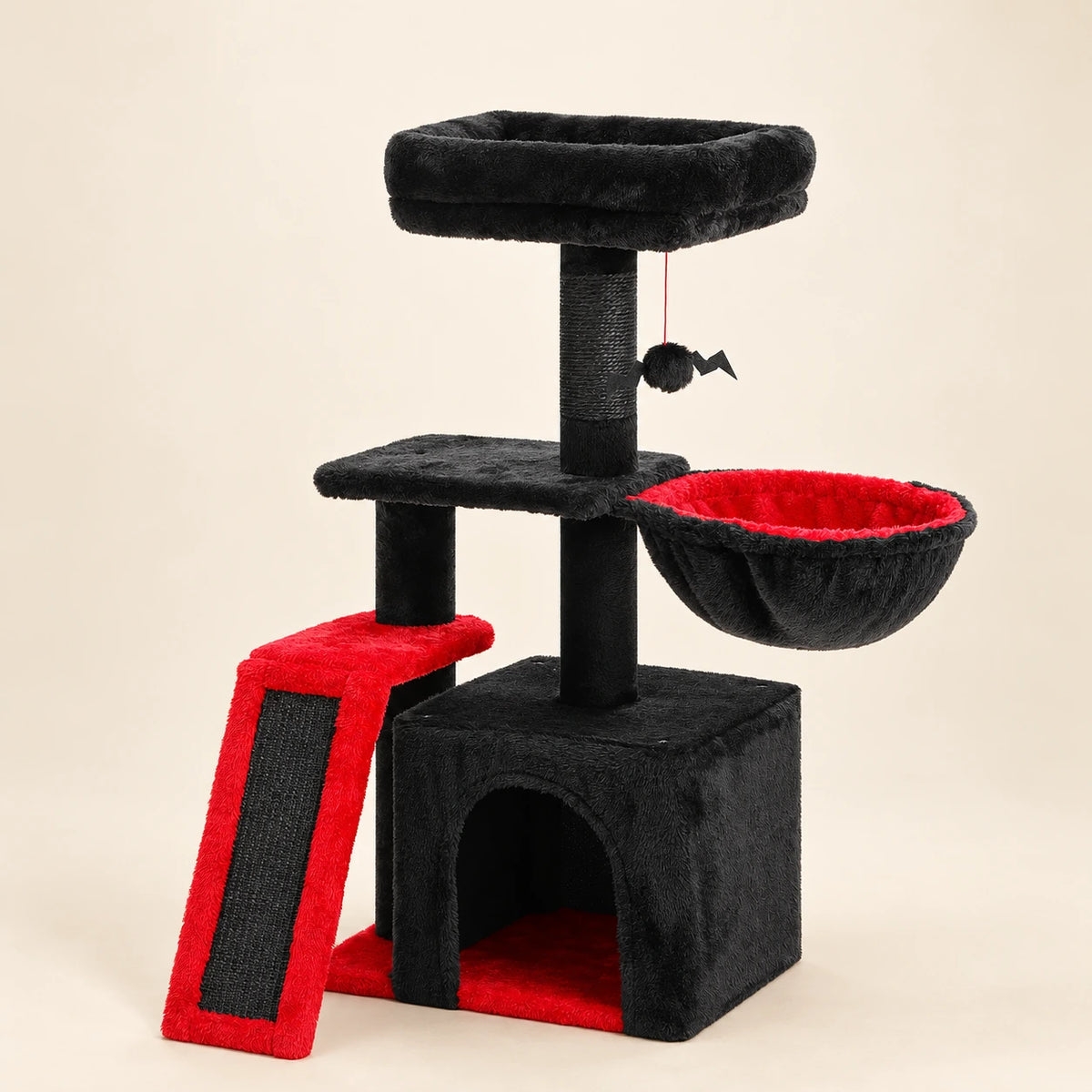 Gothischer Kratzbaum Skrekk in Schwarz und Rot, 80 cm – Bild 1